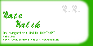 mate malik business card